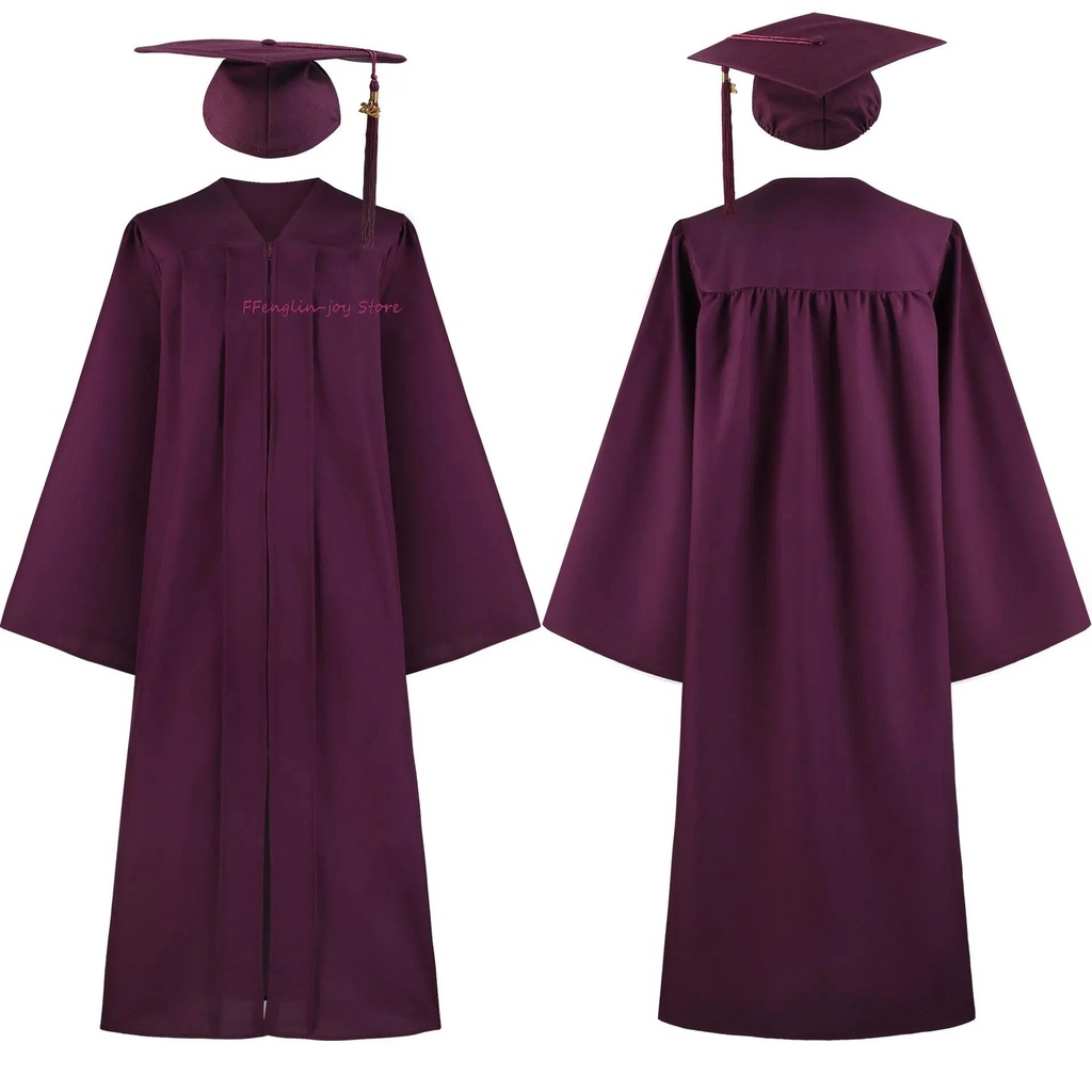 Adult Graduation Gown Cap Set Zip Closure University Academic ...