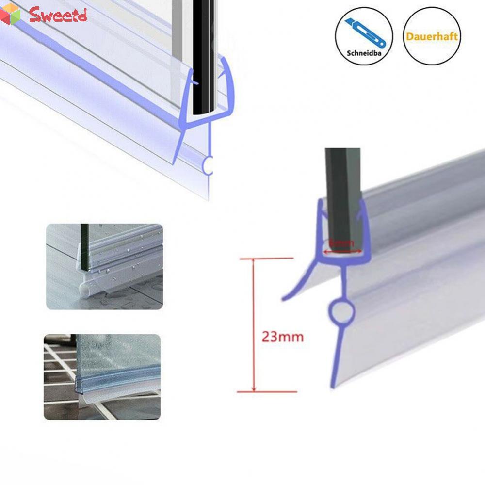 2Pcs Frameless Shower Door Sweep Bottom Seal Wipe Drip Rail Water