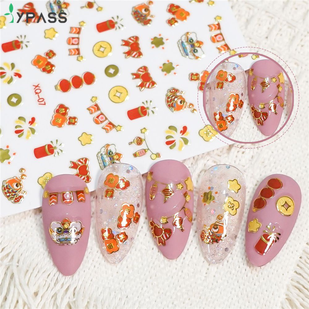 CYREAL 2024 New Year Nail Stickers To Attract Wealth And Awaken The