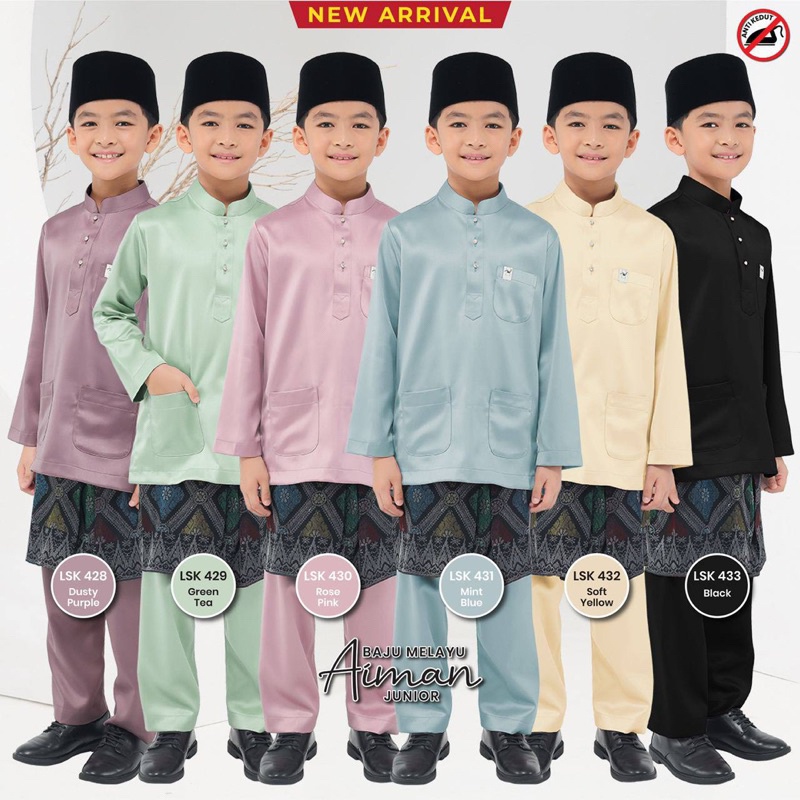 Baju Melayu Aiman Cekak Musang Baju Melayu RAYA 2024 Baju Melayu Budak Lelaki Shopee Malaysia