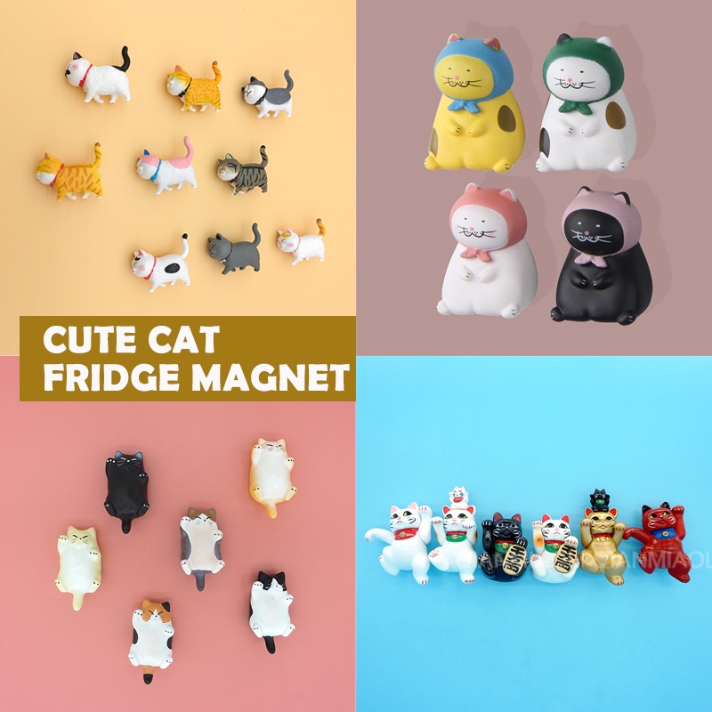 Fridge Magnet Cute Cat Animal Pattern Refrigerator Magnets Birthday ...