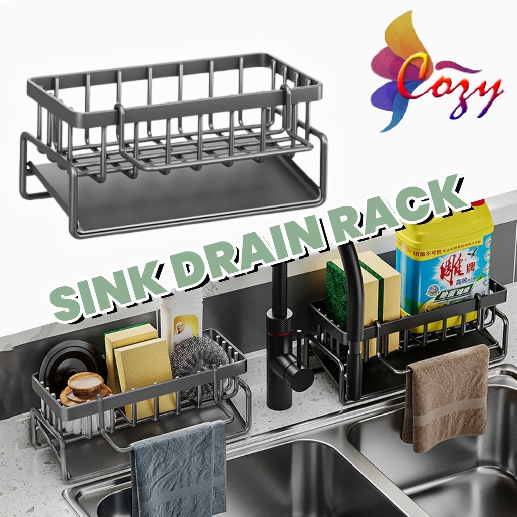 Stainless Steel Faucet Sink Drain Rack Kitchen Dishcloth Hanging Holder ...
