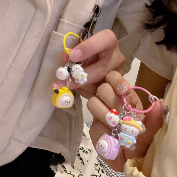 Creative Sanrio Lanyard Keychain Hello Kitty Cinnamoroll Kuromi Car Key