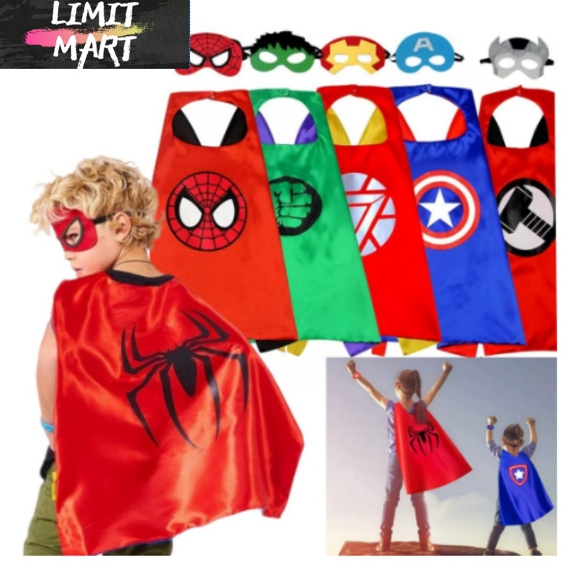 LMkidset Superhero kids Cosplay Cloak Mask Kids Superhero Cloak+Mask