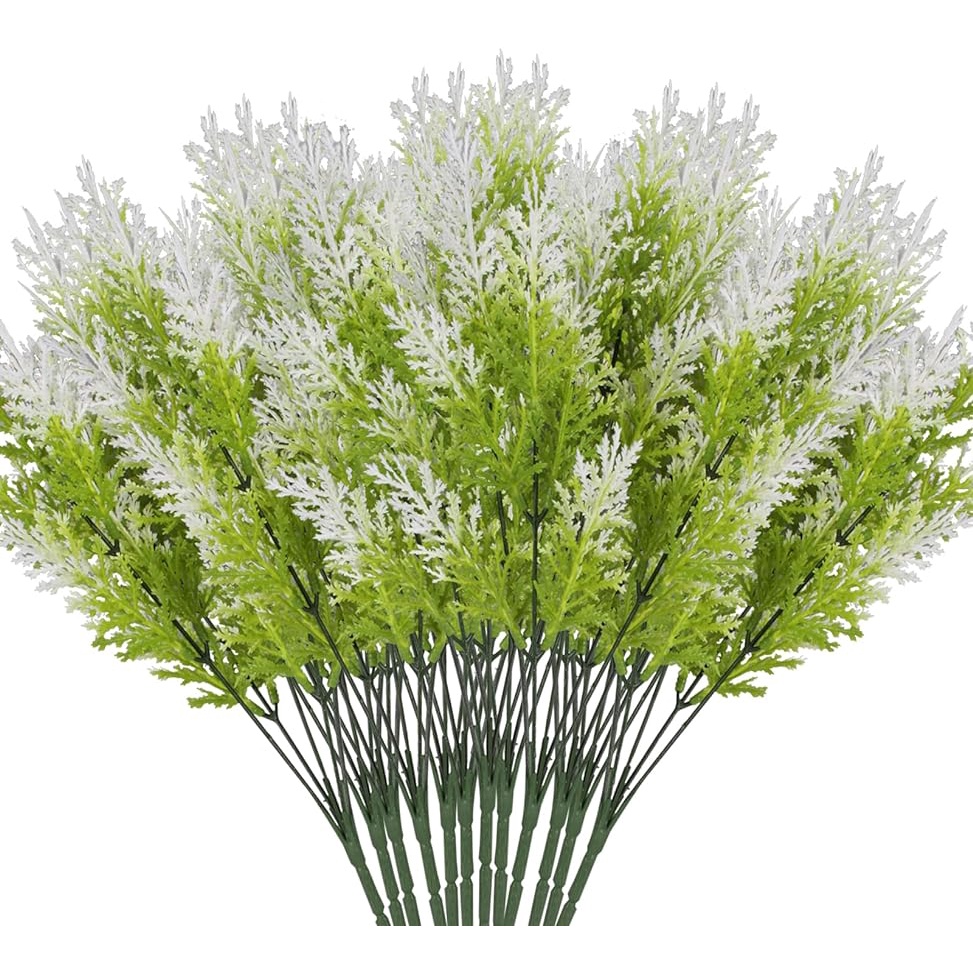 Outdoor Artificial Plant Faux Plastic Stems Plants Cedar Stems Greenery