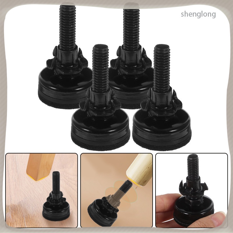 4 Sets Leveling Feet Screwin Chair Threaded Furniture Levelers Screws
