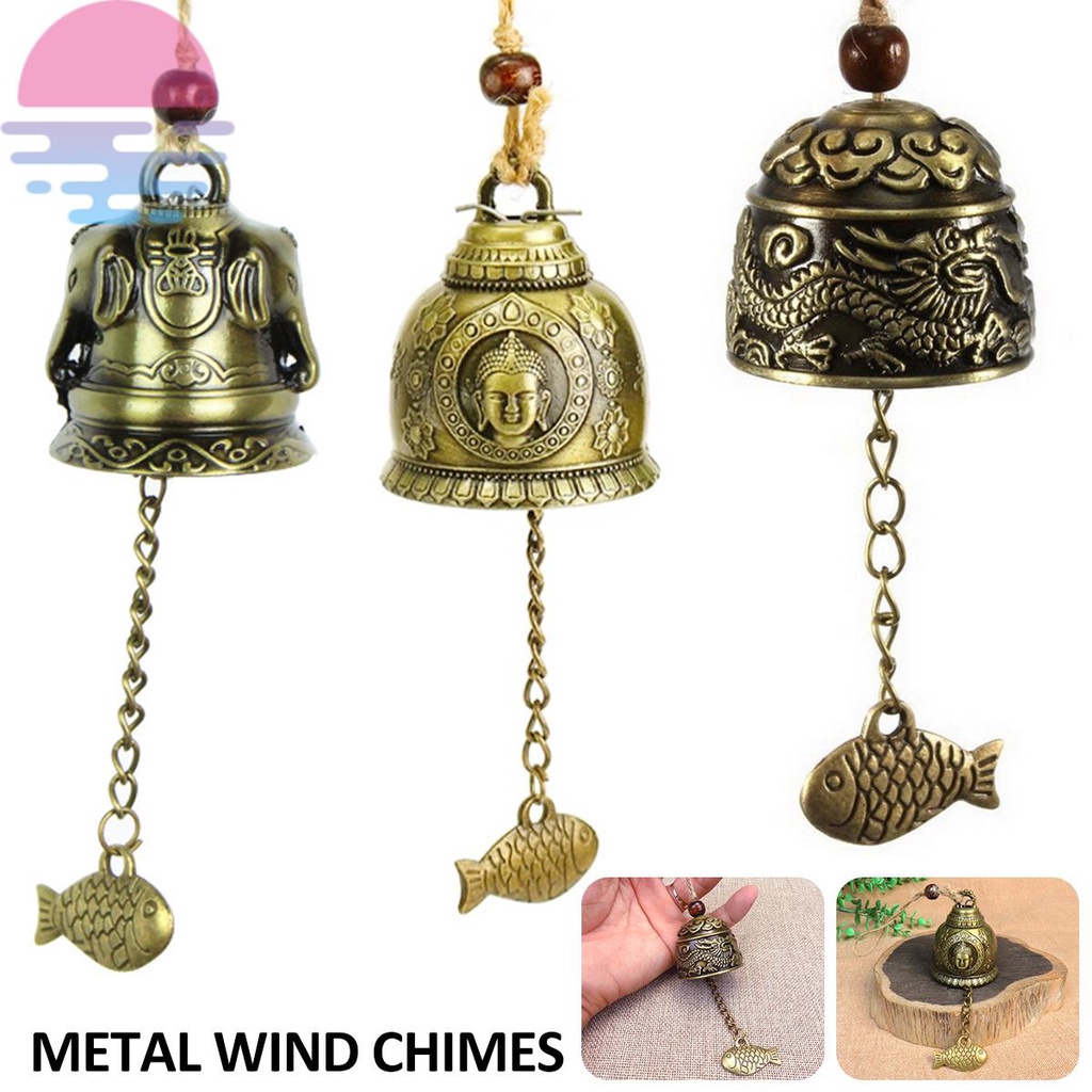 Feng Shui Wind Bell Lucky Wind Chimes Retro Buddha Dragon Elephant Wind ...