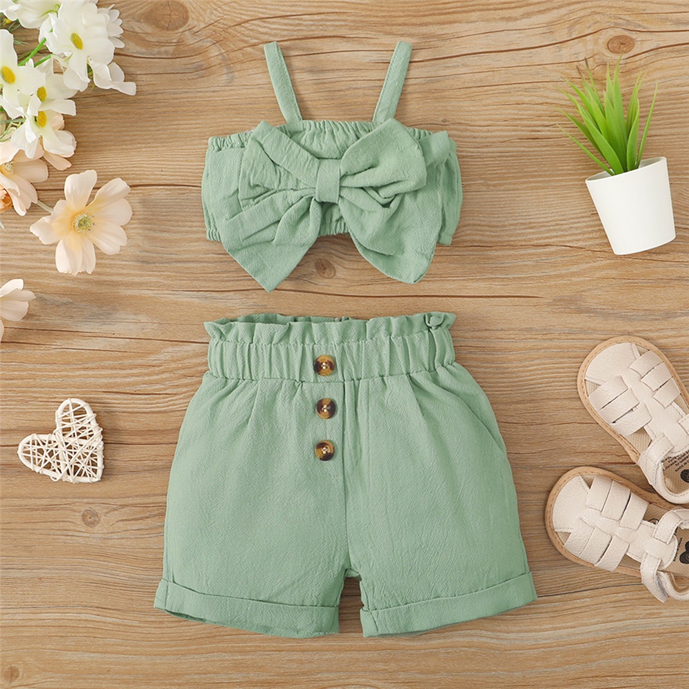 0-2Years Newborn Baju Baby Girl Retro Clothes Set Strap Top Shorts Summer  Lovely 2PCS Outfit
