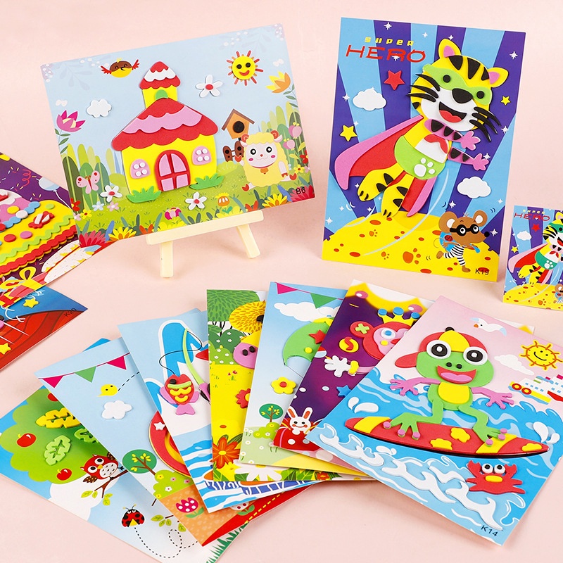 Montessori Kids DIY Craft 3D EVA Foam Sticker Pre-Cut Puzzle Game Art ...