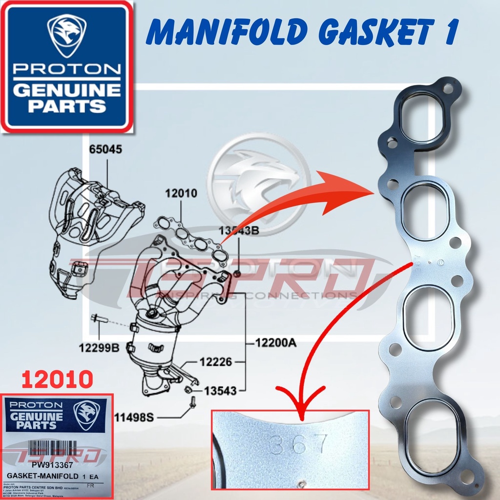 [SET] Proton Iriz New Persona Saga VVT Genuine Top Overhaul Gasket Set ...