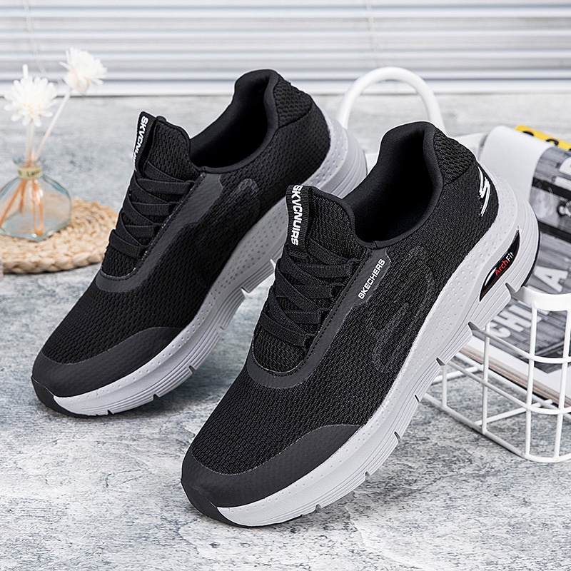 GO RUN Arch-Fit Men's Classic Low Top Lace Up Sneakers Men Walking ...