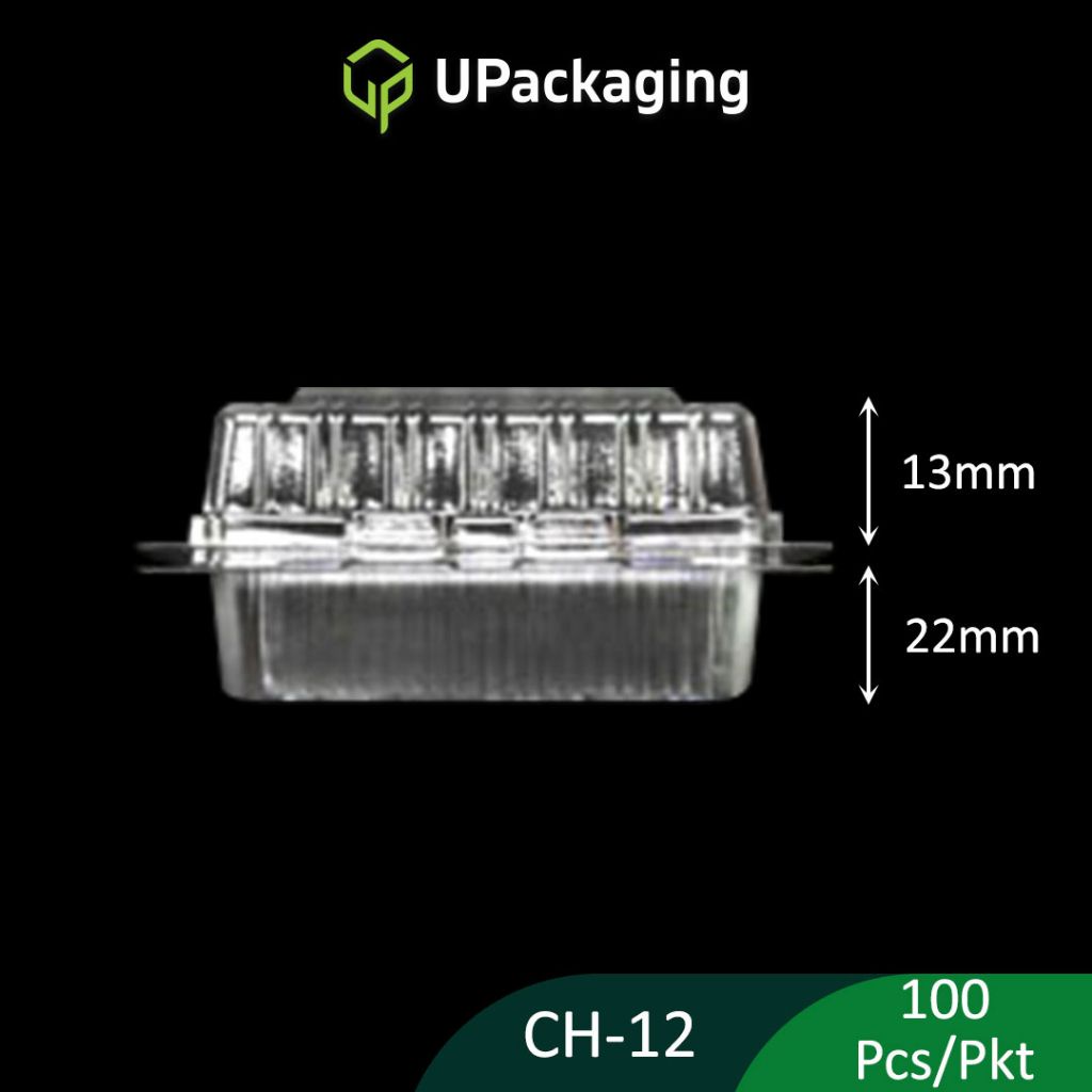 [100 Pcs] CH-12 CLAMSHELL CONTAINER Transparent OPS Plastic Locking ...