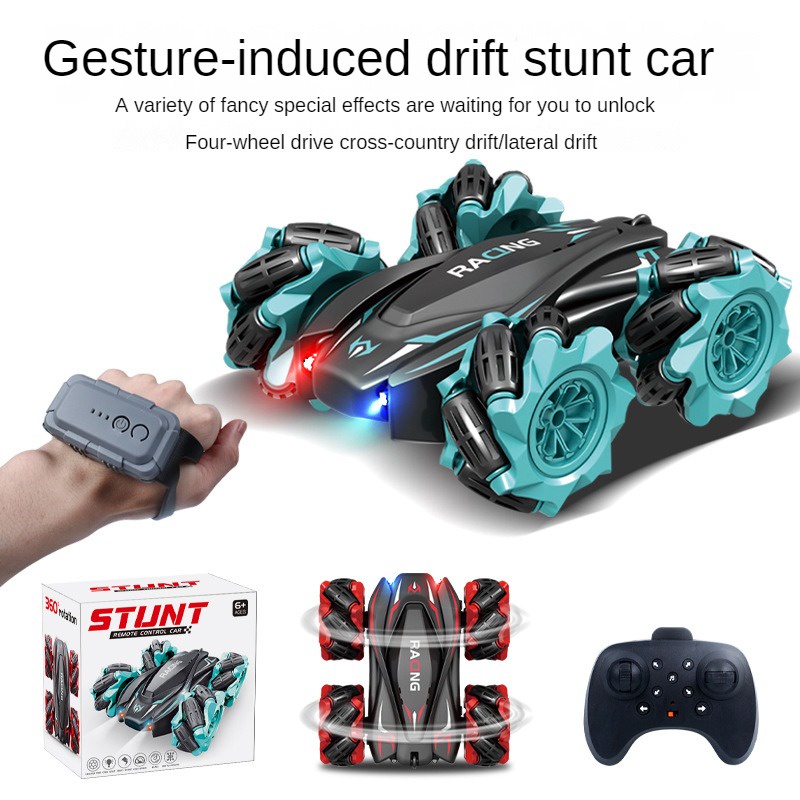 Gesture sensing remote control stunt car four-wheel drive drift double ...