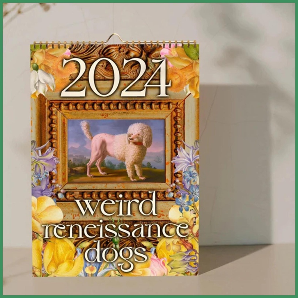 dog-2024-wall-calendar-weird-unique-2024-funny-dog-calendars-retro-wall