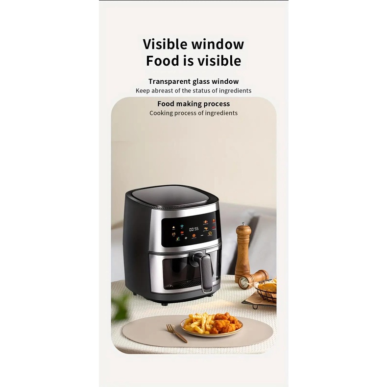 SILVER CREST 8 Liter Multifunction Visible Glass Window Air Fryer 