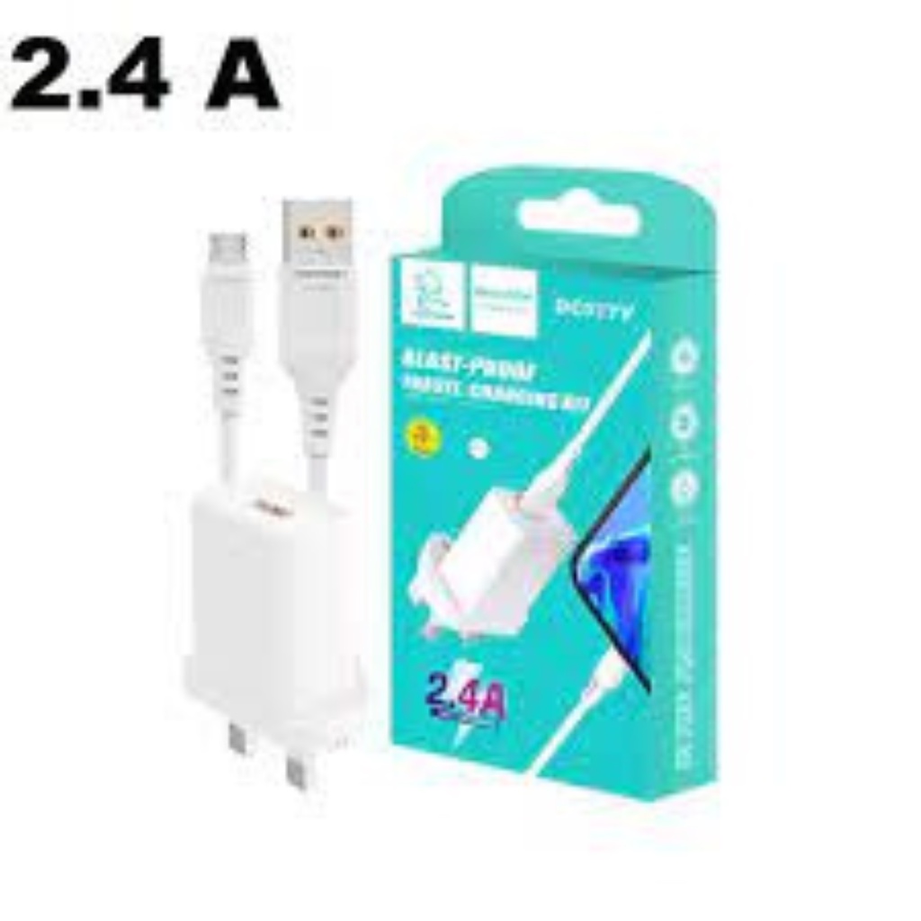 VDENMENV DC01YV -2.4A FAST CHARGING KIT - WHITE MICRO