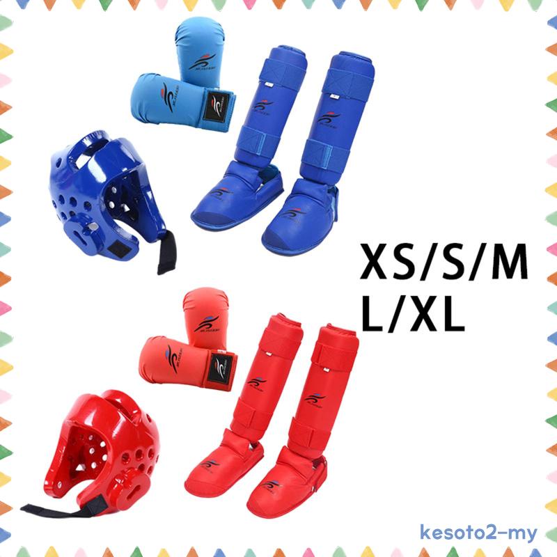 [Kesoto2] Karate Sparring Gear Set with Shin Guards for Kickboxing