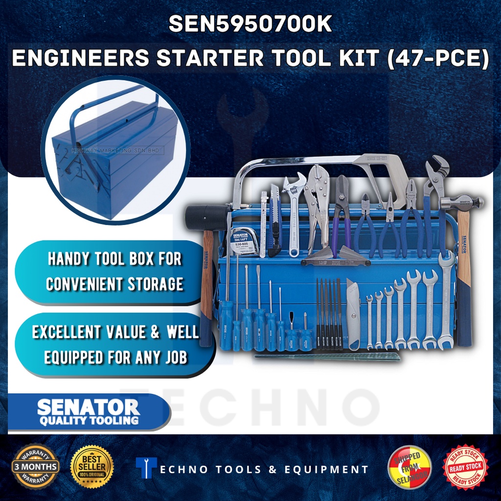 Senator SEN5950700K ENGINEERS STARTER TOOL KIT (47-PCE) Hammer Plier ...