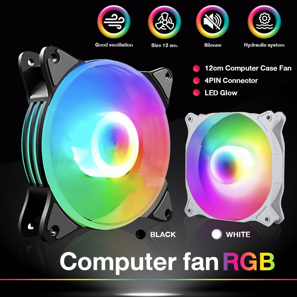 Desktop Fan Rainbow Colors cpu fan Mining Rig Fan PC Cooling Fan ...