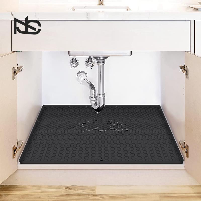 Under Sink Mat,Silicone Under Sink Liner, Under Kitchen Sink Mat with