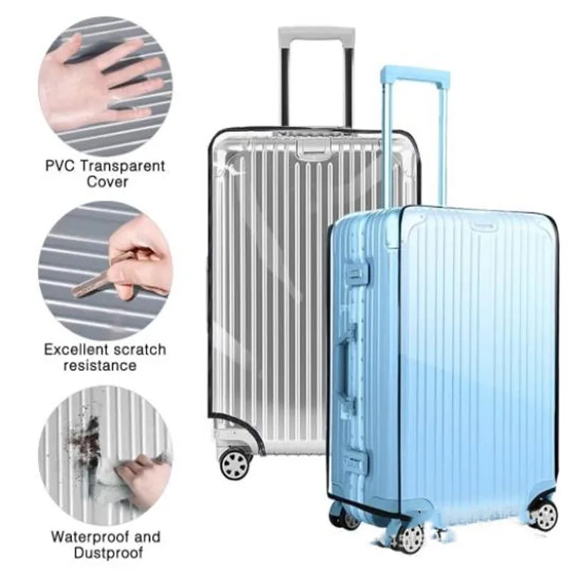Transparent PVC stick box set of luggage cases thickening wear ...