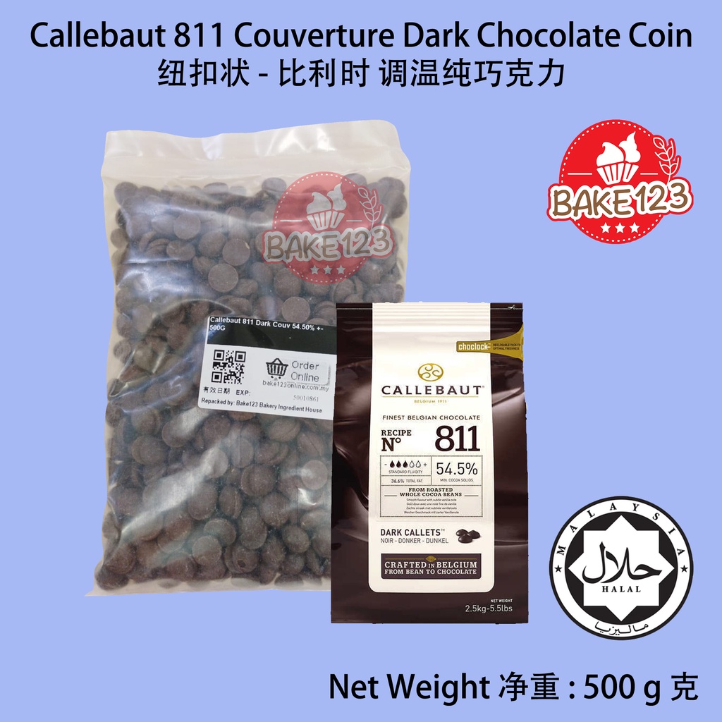 (Repack) Callebaut 811 Couverture Milk Chocolate Coin 500g / Button ...