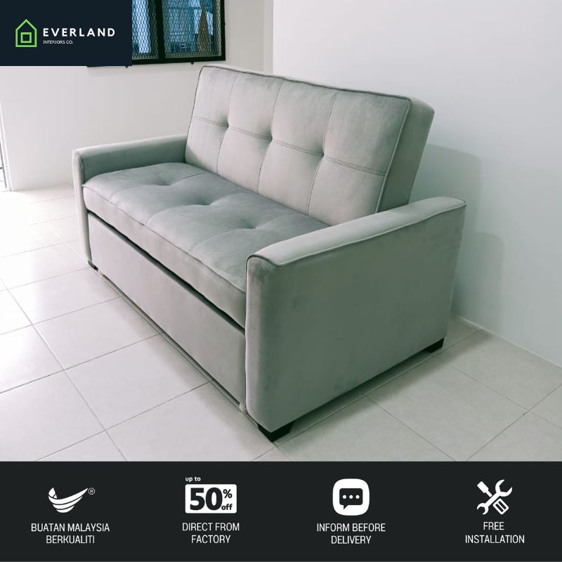 Everland Sofa Bed Katil Sofa Katil Tilam Sofa Fabric Multifunction Sofa Bed Fabric Queen Sofa