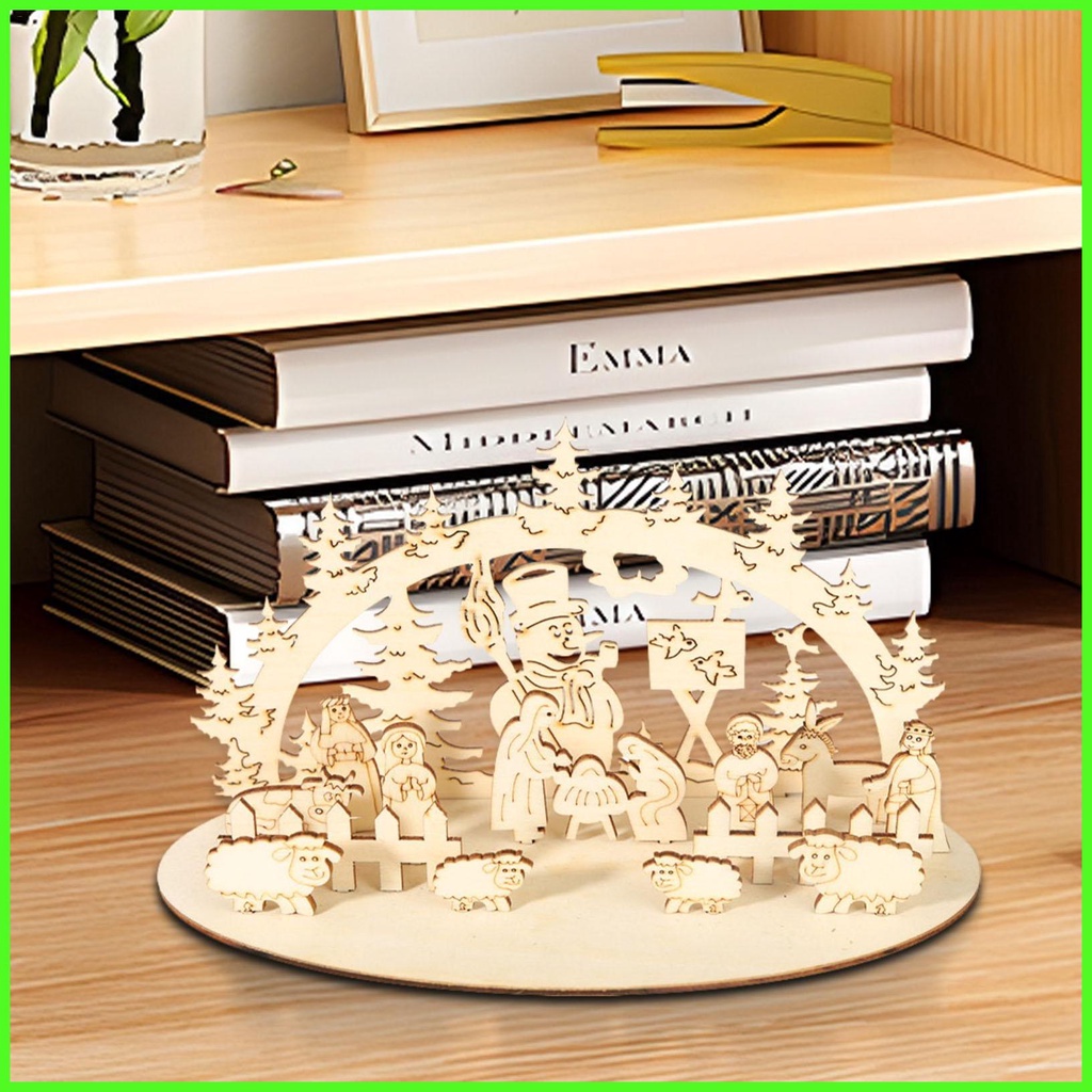 Nativity Scene Indoor DIY Christmas Scene Set Nativity Table Centerpiece Nativity Table Sign