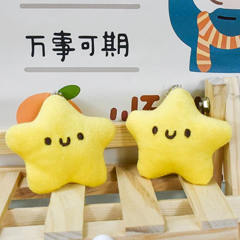 Cute Star Keychain Cute Keyring with Smiling Expressions Soft Handbag ...