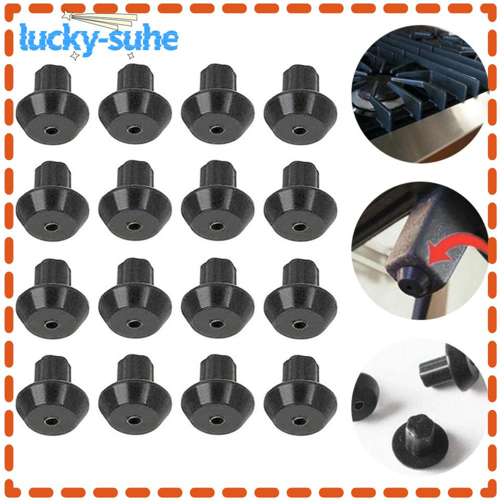LUCKYSUHE Burner Grate Foot, Compatible Gas Stove Black Gas Range Rubber Feet, High Quality