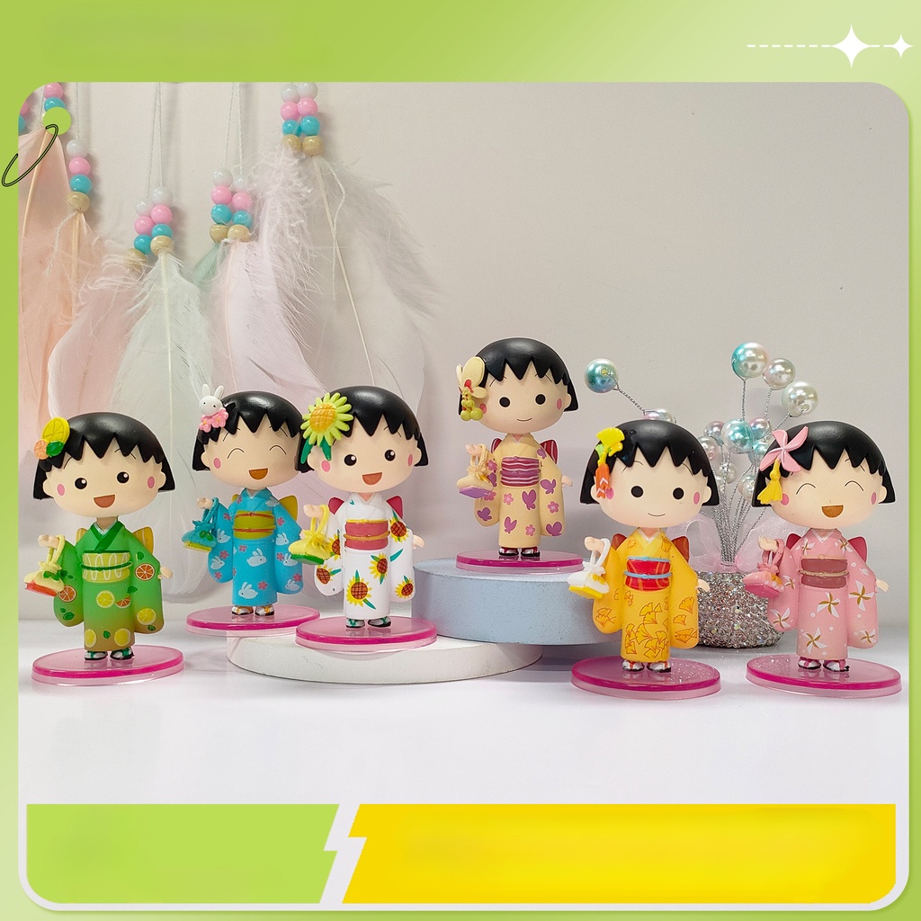 6pcs 7.5cm Kimono Chibi Maruko-chan Anime Figure Plastic Model Collection  Statue Toy For Birthday Gift Cake Ornaments Car Decoration | Shopee Malaysia