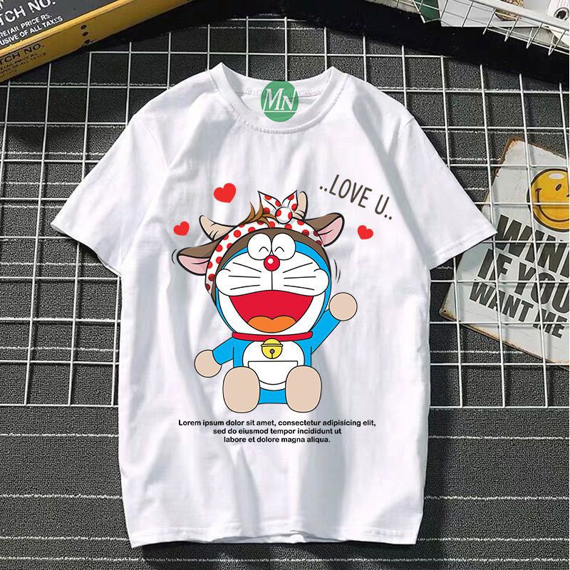 Toddler White Tops Anime Cartoon Nice Fabric Family Matching Wear Baby