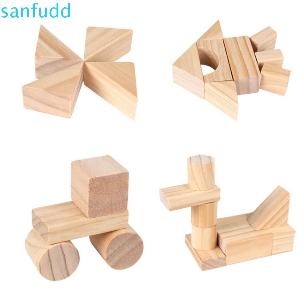 SANFUDD Wooden Tower Building Blocks Toy, Hands-on Ability Early ...
