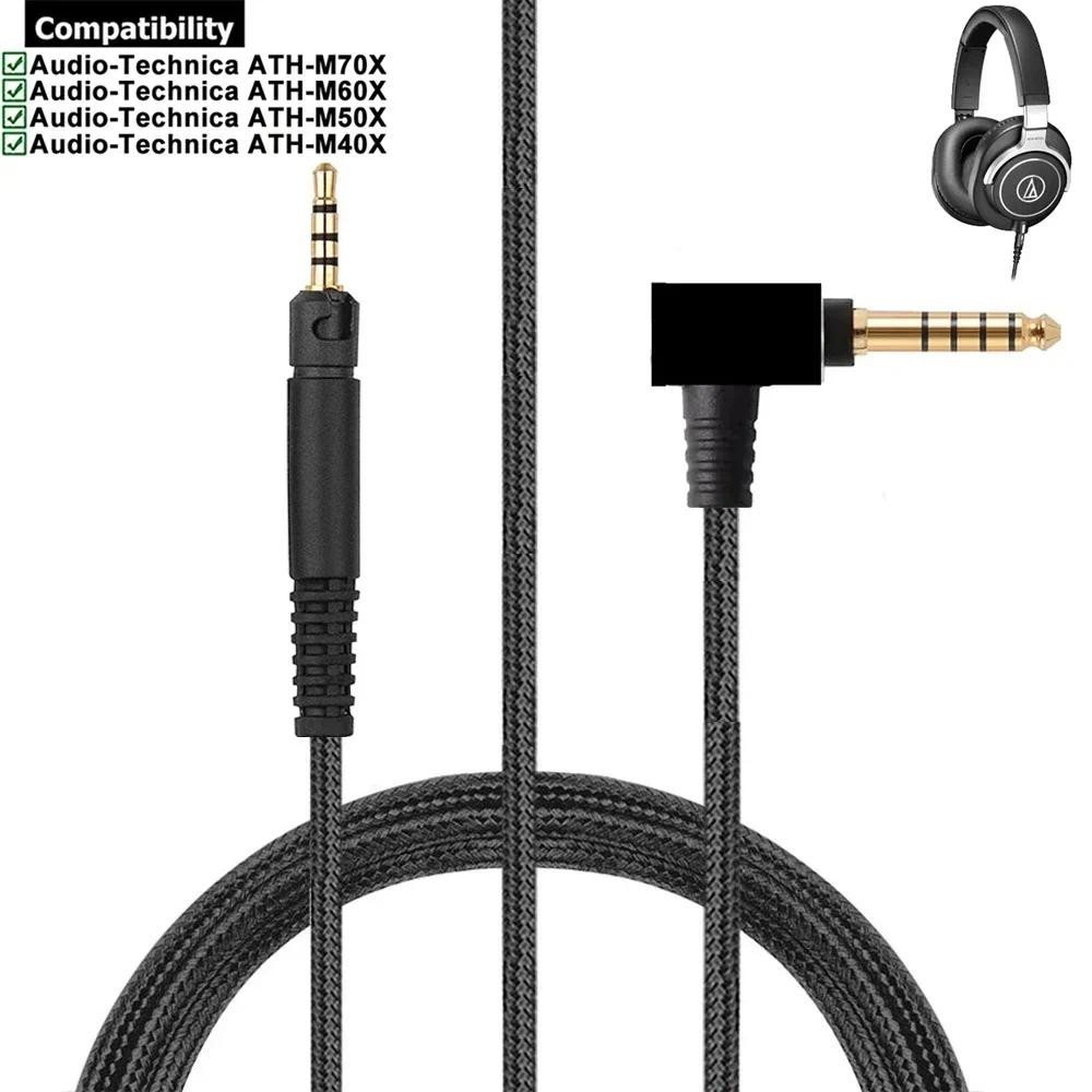 Cavo Per Ath-m50x M40x M60x Kwmobile Cavo Microfono Audio Compatibile Con Cuffie Cuffie - Cavetto Di Ricambio 150cm Con Jack 3.5 Mm Adattatore 6.35 Mm