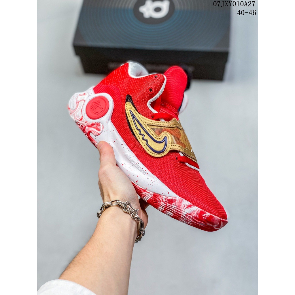 Kevin Durant Trey 5 X University Red Metallic Gold KD Kasut Lelaki NBA Basketball Running Shoes Men Women