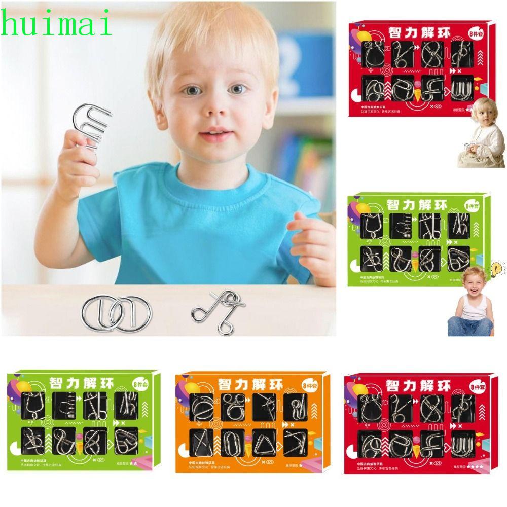 HUIMAI Metal IQ Puzzle Set, Classic Puzzle Cast Metal Intelligence