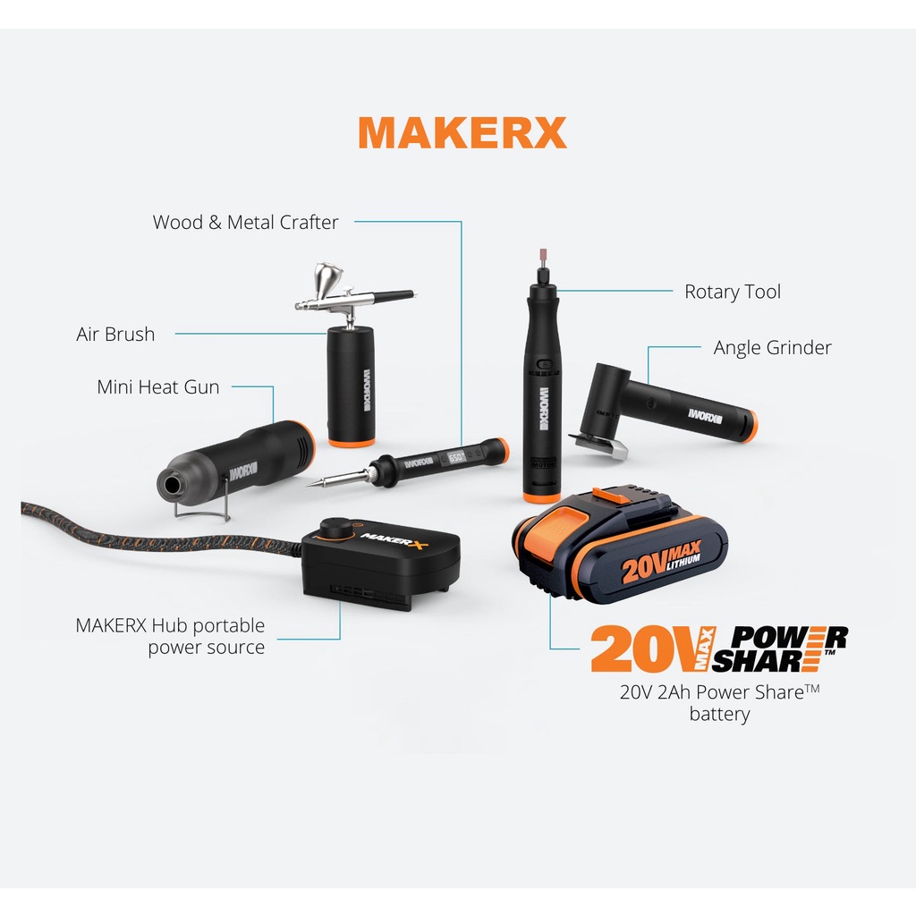 MAKER X Deluxe Crafting Tool Combo Kit featuring the Hub,20V 2.0Ah ...