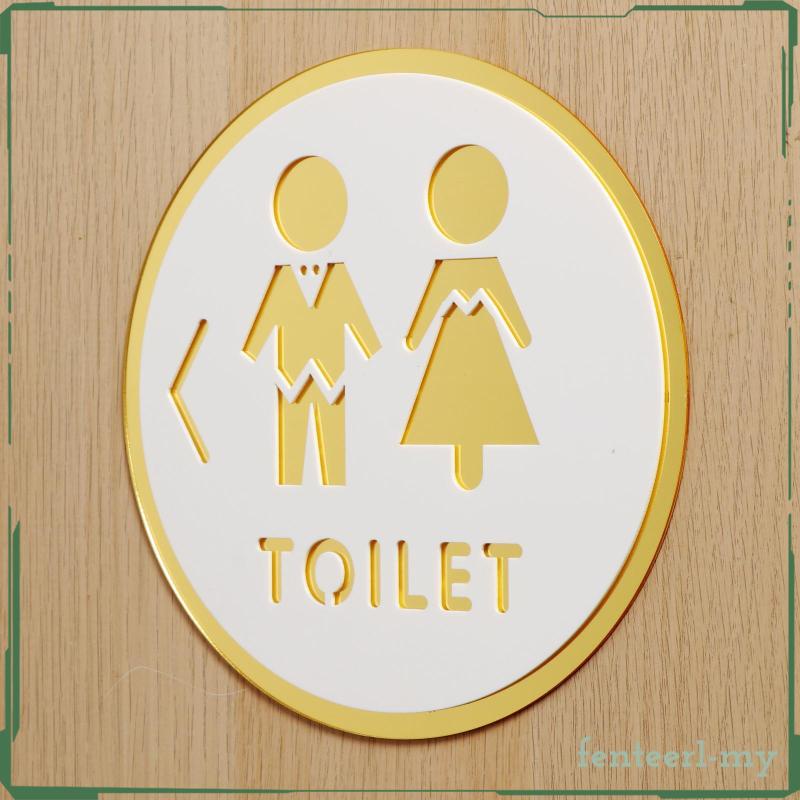 [Fenteer1efMY] Toilet Sign Bathroom Door Signage Bathroom Decals Toilet
