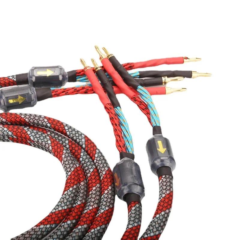 UCINNOVATE 2 Pack 13AWG Speaker Cable With Banana Plugs, HiFi Gold-Plated Banana Tip Audio Wire For Home Theater-1.5m / 4.9FT - View #5