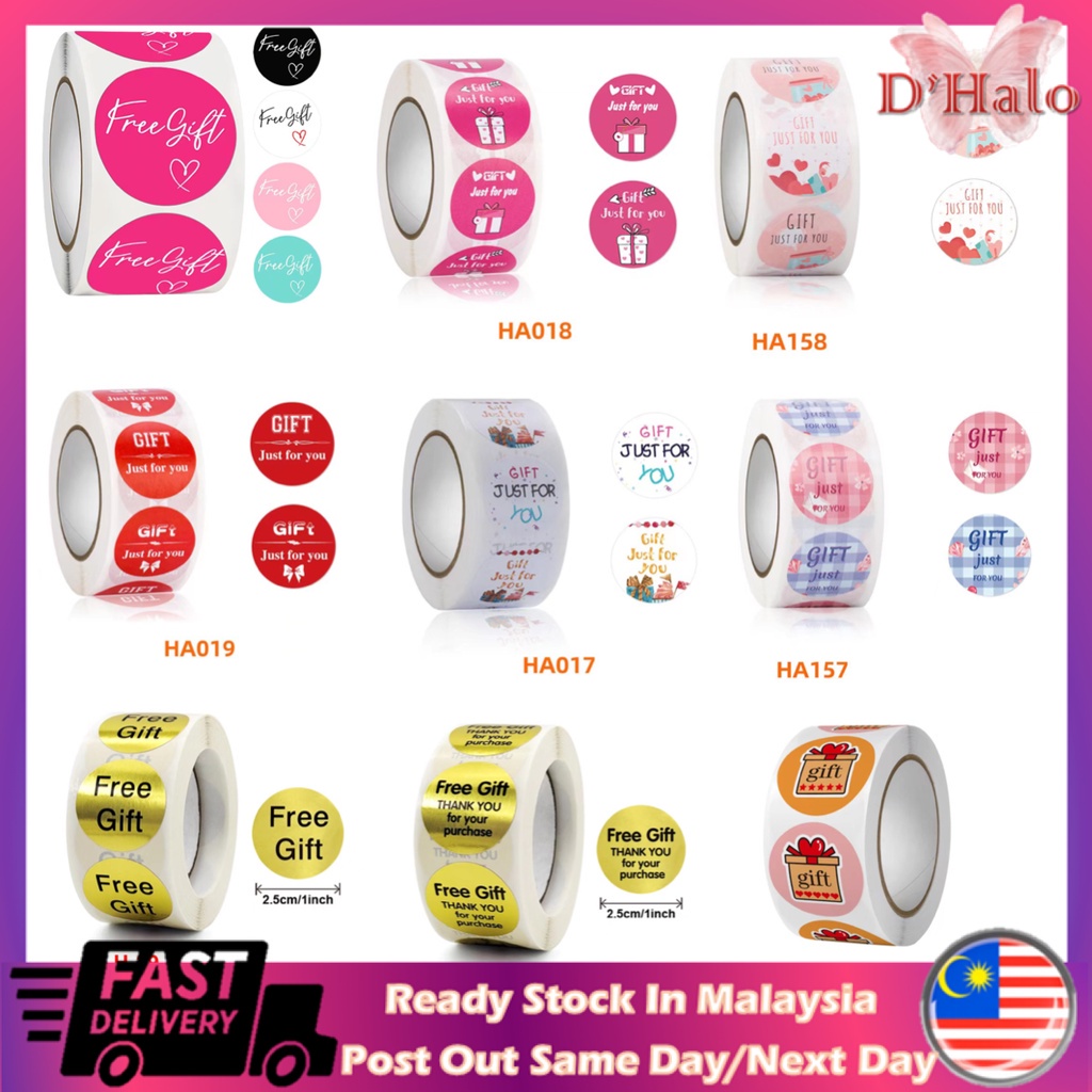 【Ready Stock】CC46 500pcs Free Gift Sticker Label Gift For You Seal ...