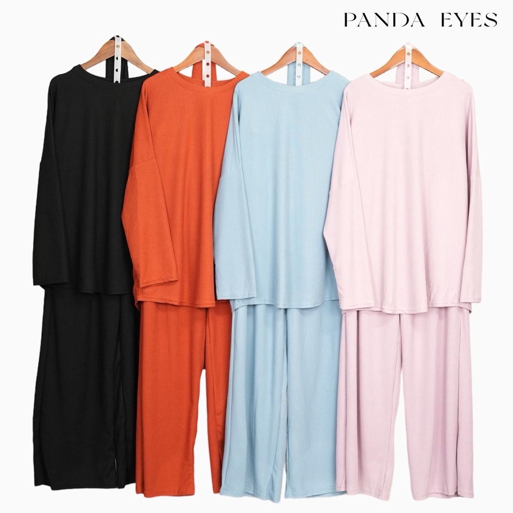 Pandaeyes Sweatshirt Set Pants Bertali CLO-CNQM9525BLLP | Shopee Malaysia