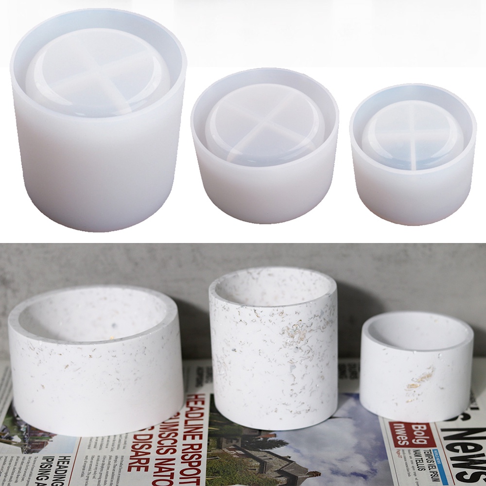 CC 3 Sizes Cylinder Pot Silicone Mold DIY Epoxy Resin Succulents ...