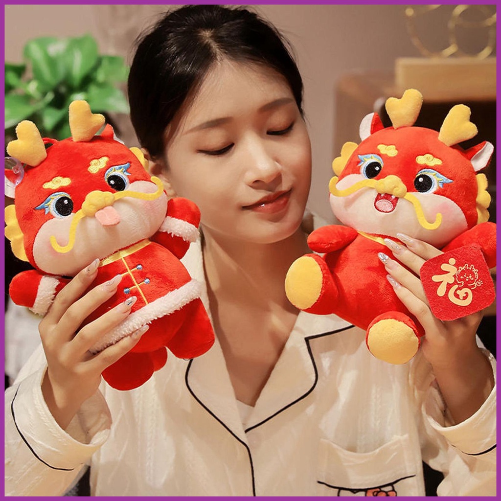 New Year Dragon Plush Zodiac Plush Figure Toys Chinese Zodiac Dragon