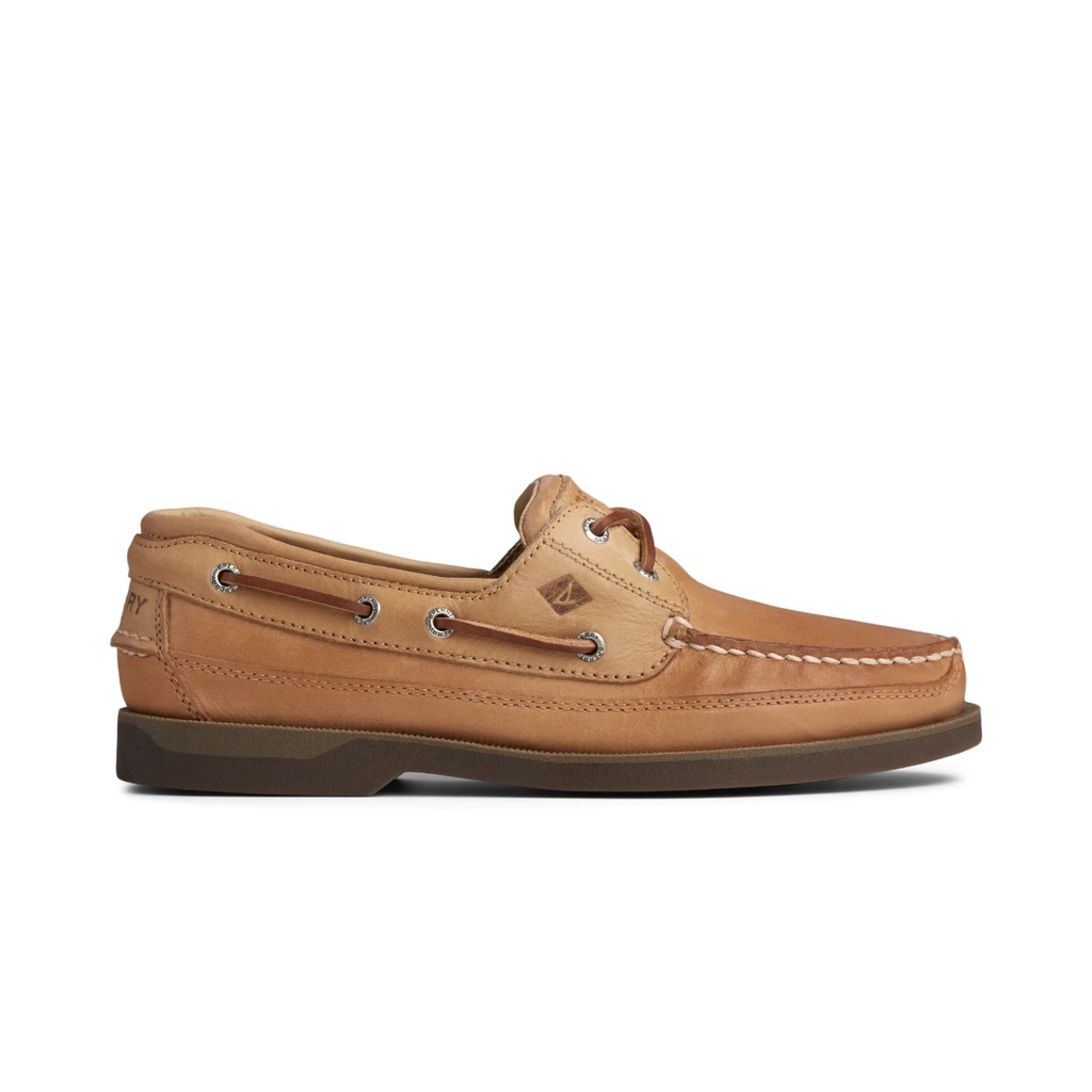 Sperry Top-Sider Mako 2 Eye Moc Boat Shoes – Oak Brown Leather – Men's Sizes 7-15 (Medium)