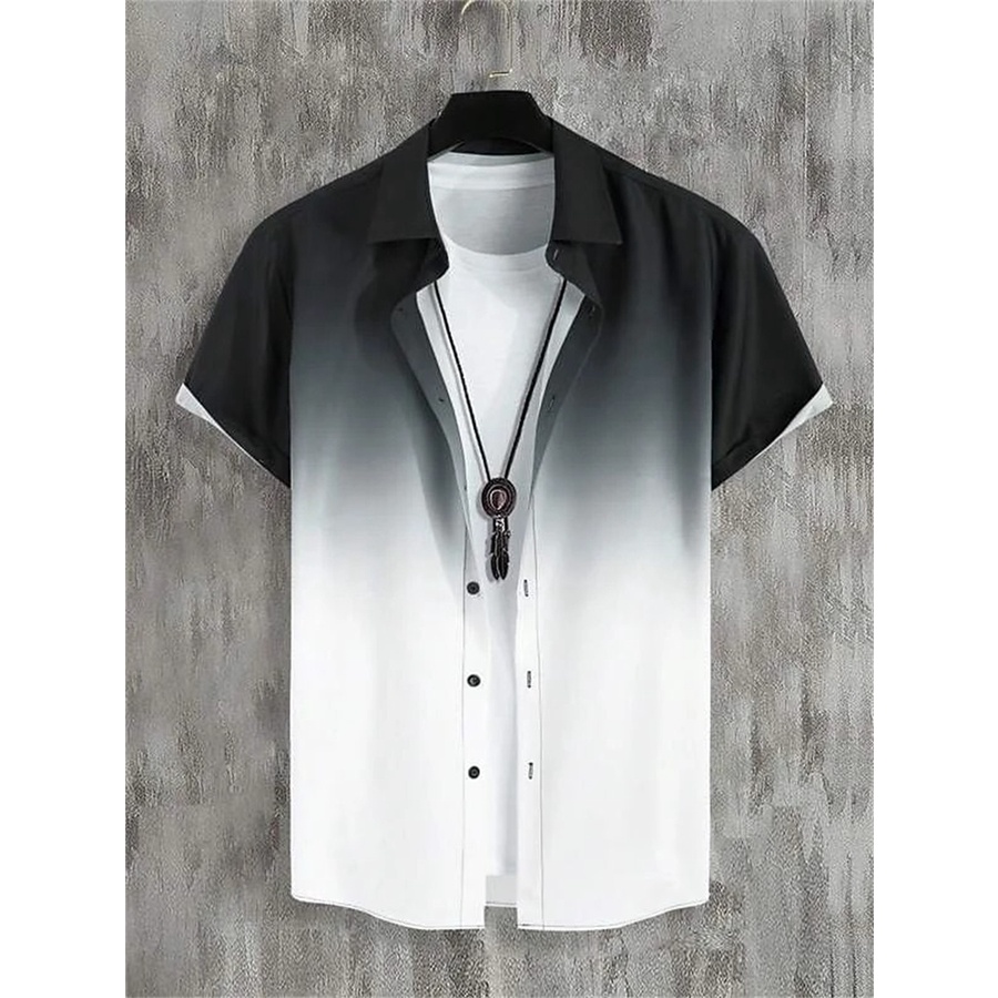 3-color shirt printing summer new men's Hawaiian short-sleeved shirt ...