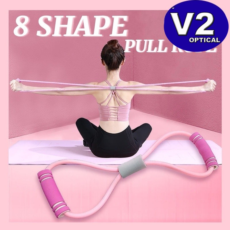 (8 Shape)Pull Rope Elastic Bands Yoga Chest Expander Pilates Exercise ...
