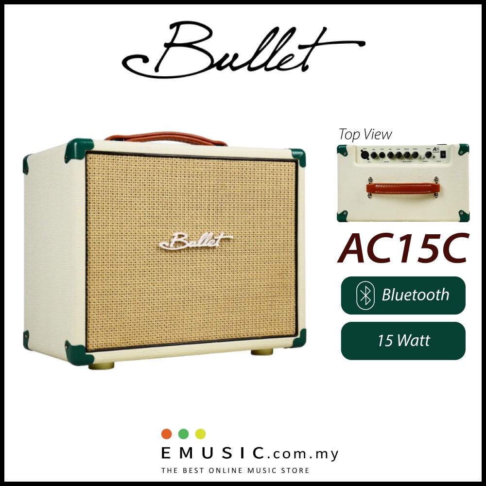 Bullet 15W Acoustic Guitar Amp with Bluetooth (White) Shopee Malaysia
