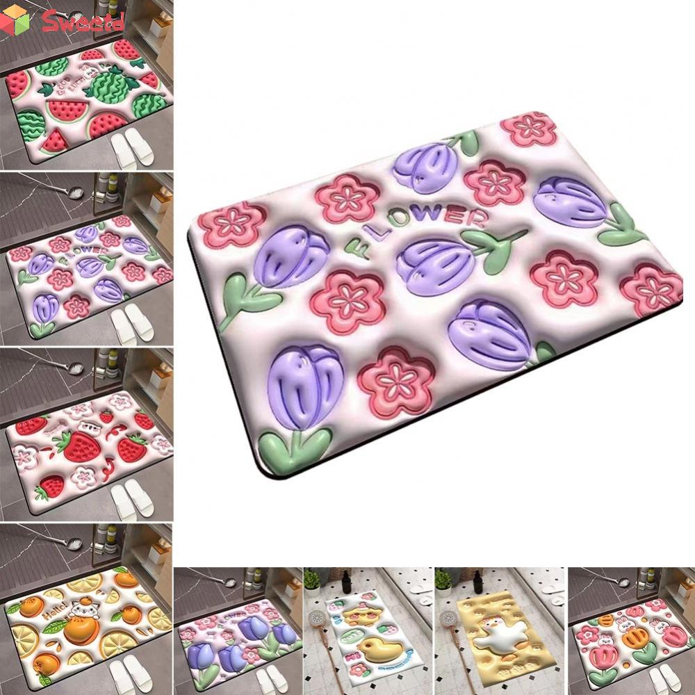 Diatom Mud Bath Mat 3D Visual 40x60cm 60*90cm Bathroom Rugs Carpet