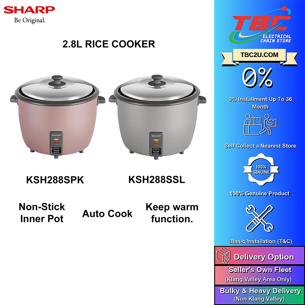 SHARP KSH288SPK KSH288SSL 2.8L RICE COOKER | Shopee Malaysia