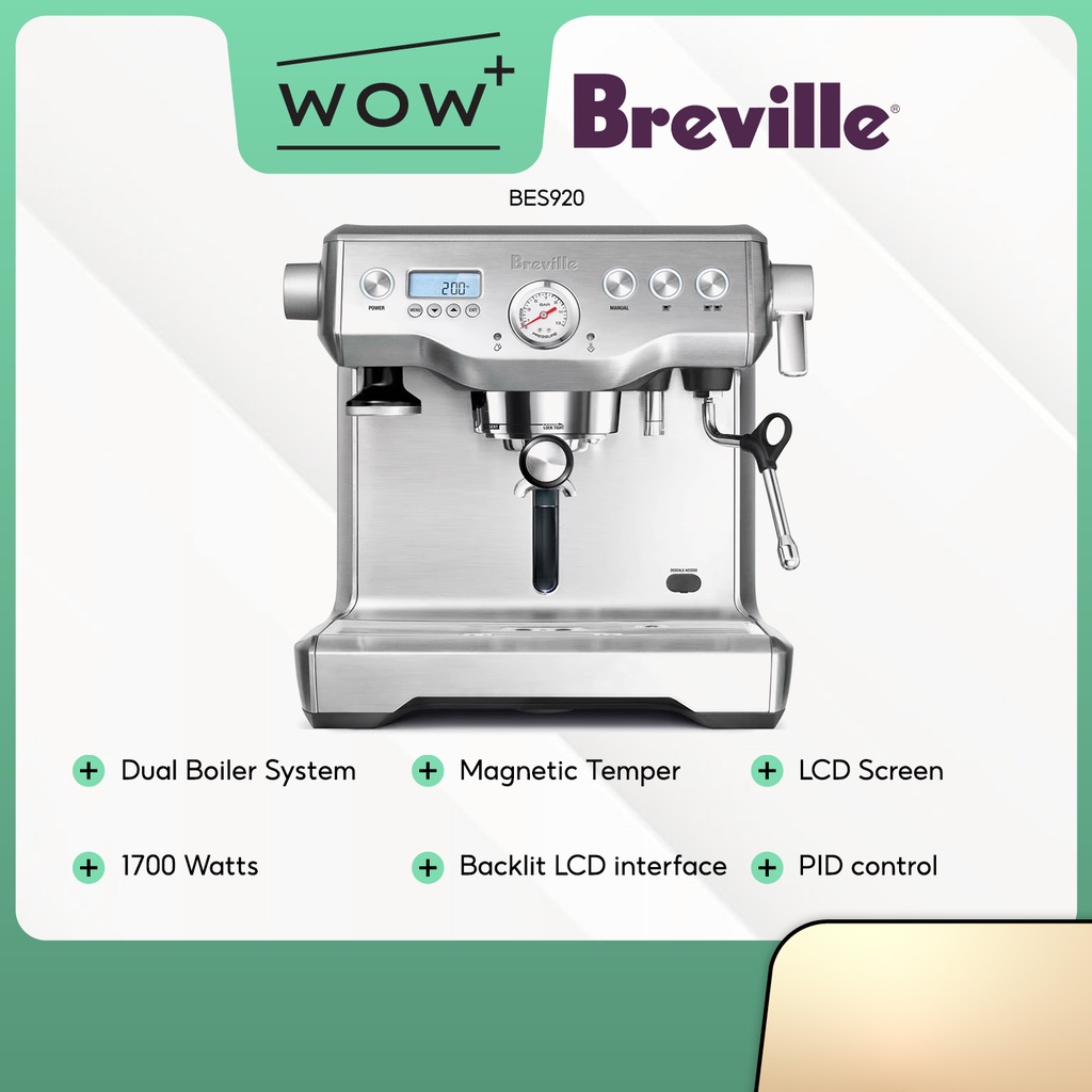 Breville BES920 Espresso Coffee Machine Stainless Steel, Featuring